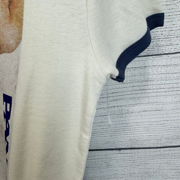 Pan American Women's Cream & Blue Graphic Short Sleeve Tee Size Large - Picture 4 of 6